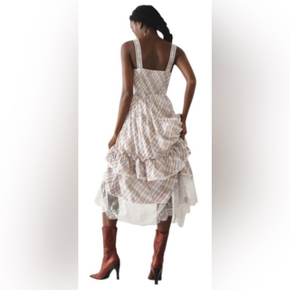 Anthropologie Bobby asymmetrical tiered ruffle midi dress - Picture 7 of 7